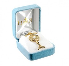 16kt Gold Over Sterling Silver Monstrance with a 24" Chain