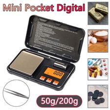 Pocket Scales 50g/0.001g 200g/0.01g Mini Digital Gold Jewellery Powder Weighing