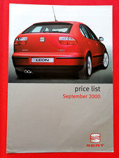 2000 SEAT PRICE LIST - Arosa Ibiza Cordoba Vario Leon Cupra Toldeo Alhambra Inca