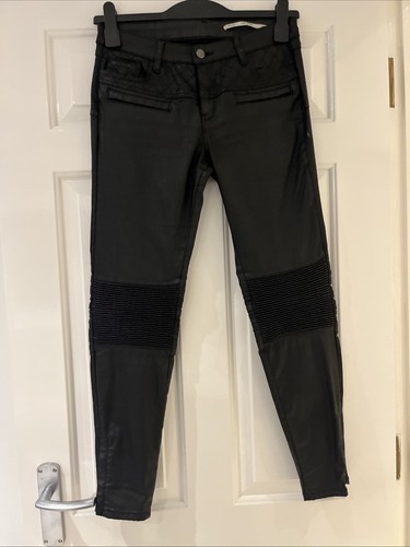 Zara black skinny leg waxed - black,