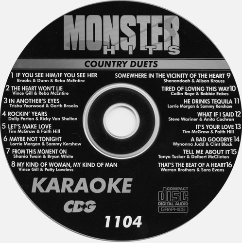 Country duets karaoke cdg - duets,