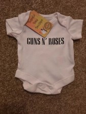 Guns N Roses baby vest 0 3 6 9 12months Hand Made 100% Cotton Rock Music Metal