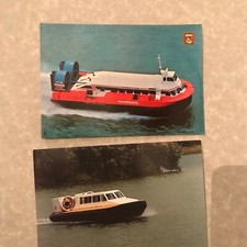 Hovercraft  2 postcard Saunders Roe Isle of Wight Hovertravel HoverAid ship boat