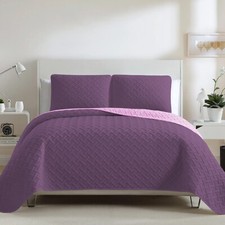 Basket Weave Quilted Bedspread Embossed Pin Sonic Comforter Set Double Bed Throw