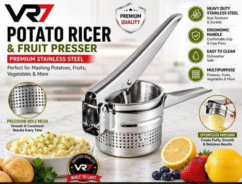 Stainless steel potato ricer - steel,
