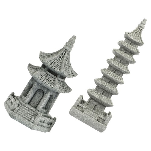 2pcs miniature stone pagoda - 2pcs,
