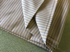 108 cm x 137 cm Ian Mankin Ticking 1 cotton stripe fabric Remnant antique iris