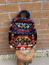 Vintage Original Carpet Bags Rucksack Backpack Multicoloured Boho Hippy 