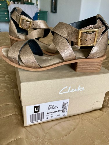 Clarks gold sandals - clarks,