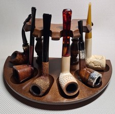 Vintage Wooden 6 Pipe Stand