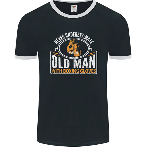 Old man with - an, gloves