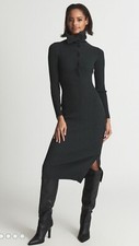 SOLD OUT STYLISH REISS WIGGLE DRESS SIZE S BLACK RIBBED MADISON DRESS WORN TWICE