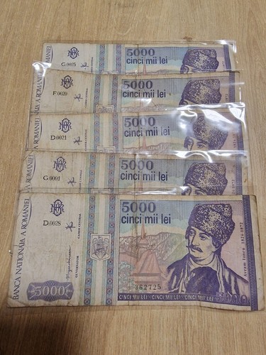 Rare old banknote 5000 - banknote, lei