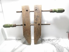 VINTAGE ANTIQUE PARALLEL WOODEN JOINERY WORKSHOP CLAMP 12" JAW 6" SPREAD REF5612