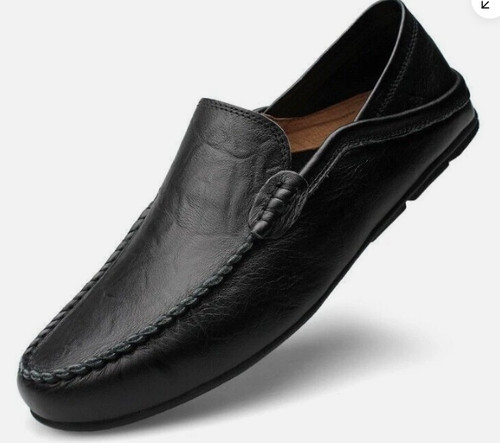 Mens leather slip - slip, on