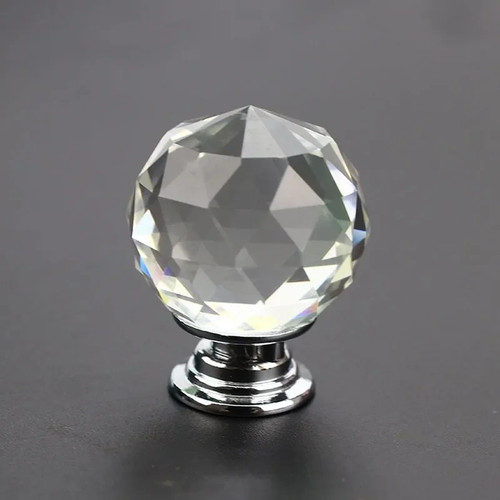Crystal glass cabinet knobs - crystal,