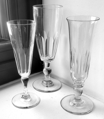 Antique glass flute champagne - antique,