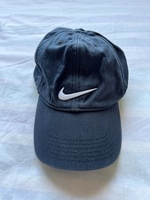 Vintage Nike Sportswear Cap Mens M/L Black Logo Adjustable Grey Tag
