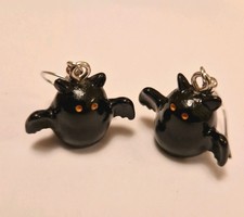 Black resin bat dangle