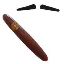 JUMBO FAKE CIGAR AND SPIV MOUSTACHE 1920S GANGSTER FANCY DRESS COSTUME ACCESSORY