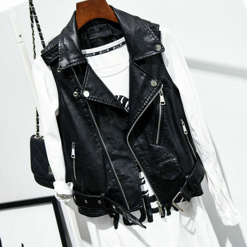 Faux leather waistcoat - leather,