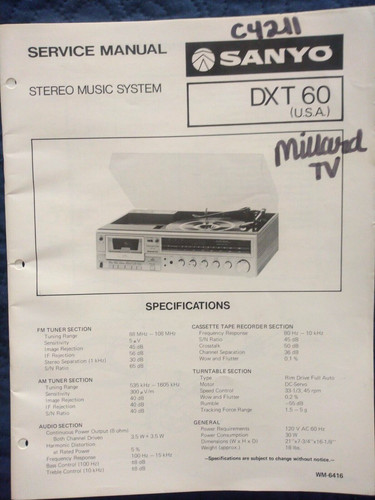 Sanyo dxt60 dxt stereo - sanyo,