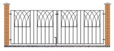 Anavio Metal Driveway Gates from 2385 - 3565mm GAPs x 812mm H Wrought Iron Style