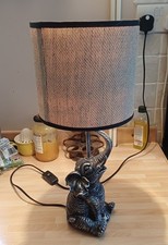 Elephant lamp with drum shade