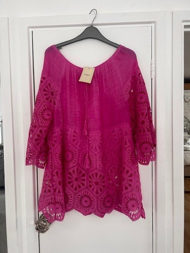 Cerise pink lace bardot - , top