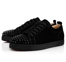 Cristian Loubuiton Louis Junior Spikes Sneaker Men's Size 12 Black New with Box