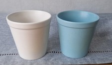 Pair of M&S Pretty Pastel M&S Ceramic Plant Pots In Cream & Blue. Each 9.5cm