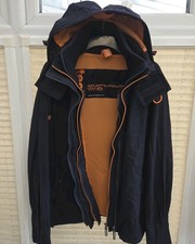Mens XXL / 2XL Superdry Blue Khaki And Orange Windcheater Jacket. Exc Condition
