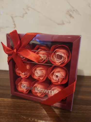 Soap flowers 9pcs - box,