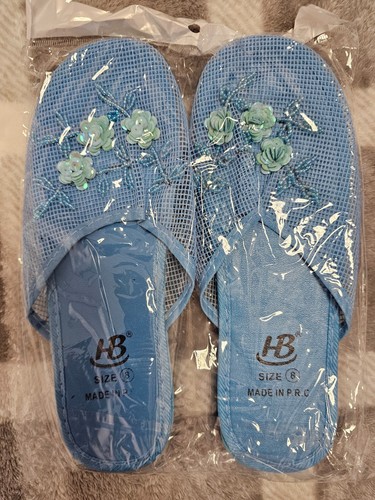 Chinese mesh slippers blue - hb,