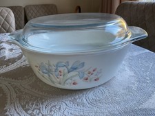 vintage pyrex blue iris medium