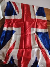 Antique Silk Union Jack Flag 90 X 37cm