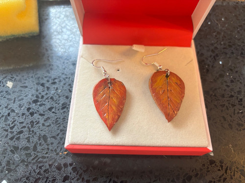 Handpainted autumn leaf - handpainted,
