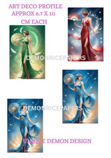 UK PRINTED A4 LASER PRINTED RICE PAPER DESIGN ART DECO  BEAUTIES
