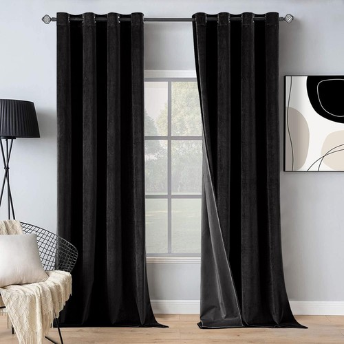 Thick velvet blackout curtains - blackout,
