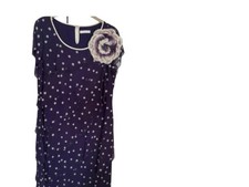 Jacque Vert Purple Chiffon Layered Dress S14 + Fascinator  Away