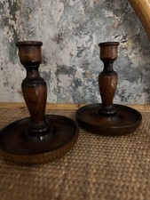 Vintage Turned Oak Wooden MCM