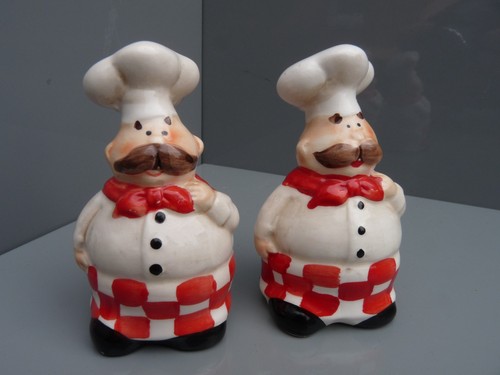 Vintage ceramic chef salt and - ceramic,