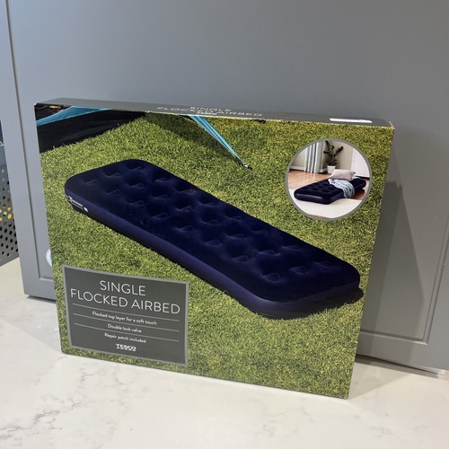 New single flocked airbed - new,