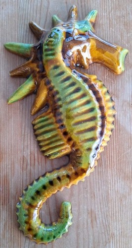 Vintage lrge ceramic seahorse - lrge,