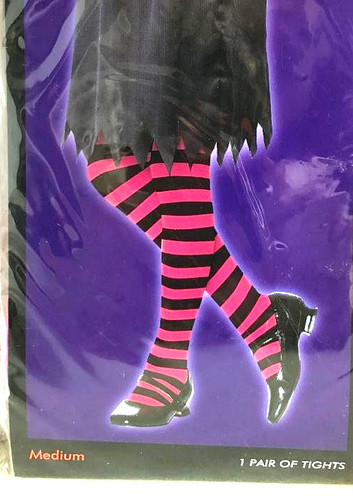 Halloween girls striped - striped, tights