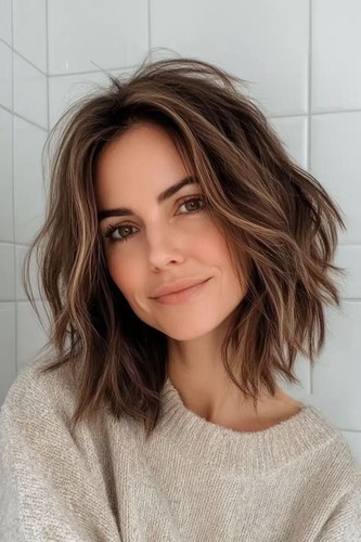 Balayage bronde short wavy - balayage, wig