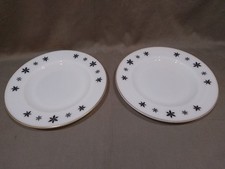 Pyrex Black Snowflake Dinner Plate x 2 - Vintage Pyrex JAJ - 25cm