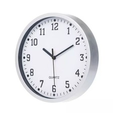 Simple Round Quartz Wall Clock - Battery Powered Bedroom Kitchen Home Decor UK