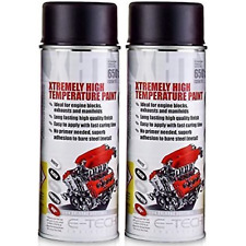 2 x BLACK High Temperature XHT VHT Spray Paint E-Tech Engine Block Exhaust Cans