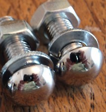 Pair of Vintage Morris Minor 1000 Bumper Bar Domed Fixing Bolts